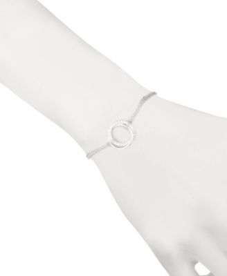 Sterling Silver Cubic Zirconia Pav&eacute; Flex Bracelet