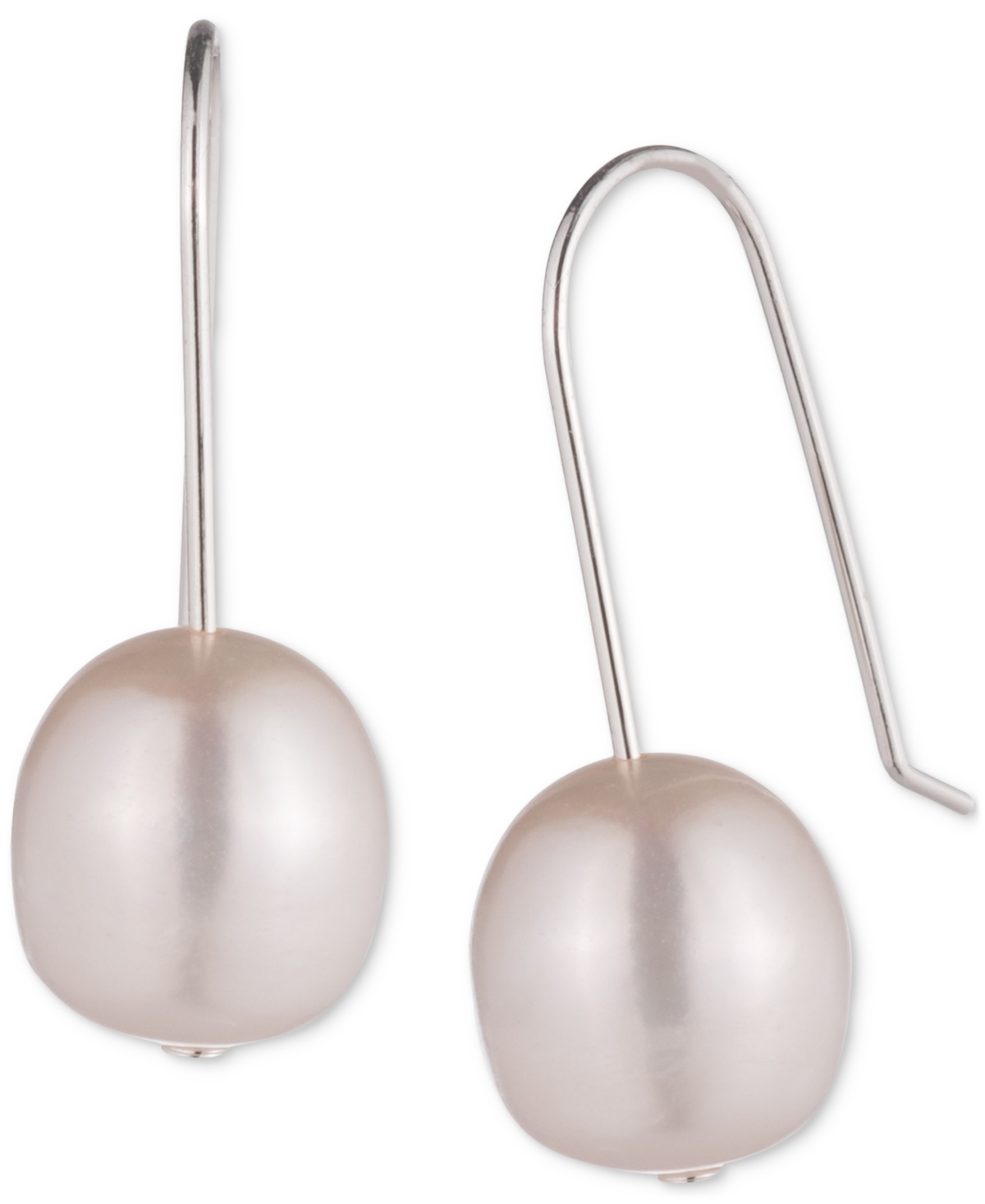 Ralph Lauren Silver-tone Freshwater Pearl Drop Earrings In White