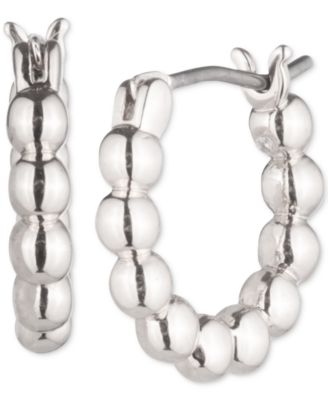 Beaded Small Hoop Earrings, 0.54"