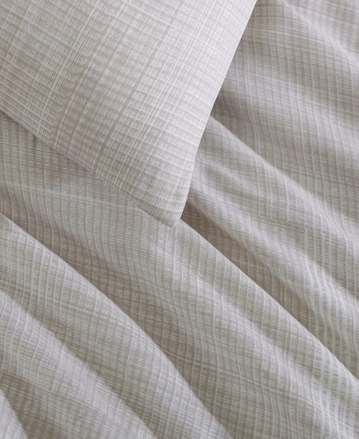 Calvin Klein Textural Rib Cotton Sateen 3-pc. Comforter Set, Queen In Warm Taupe