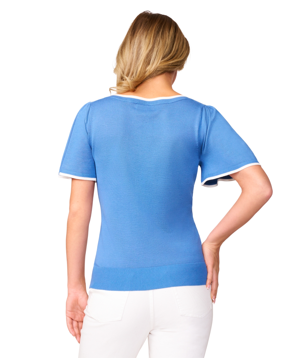 Melissa Paige Women's Boat-Neck Flutter-Sleeve Sweater