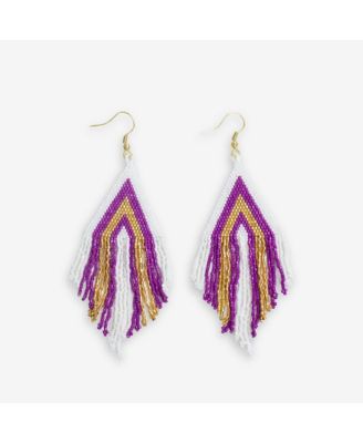 Haley Game Day Beaded Fringe Earrings