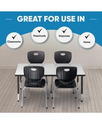 Activity Table 24" x 48" Gray Edge - Gray Legs Adjusts 21" - 30"