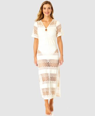 Women's Long Maxi Crochet Cover-Up 