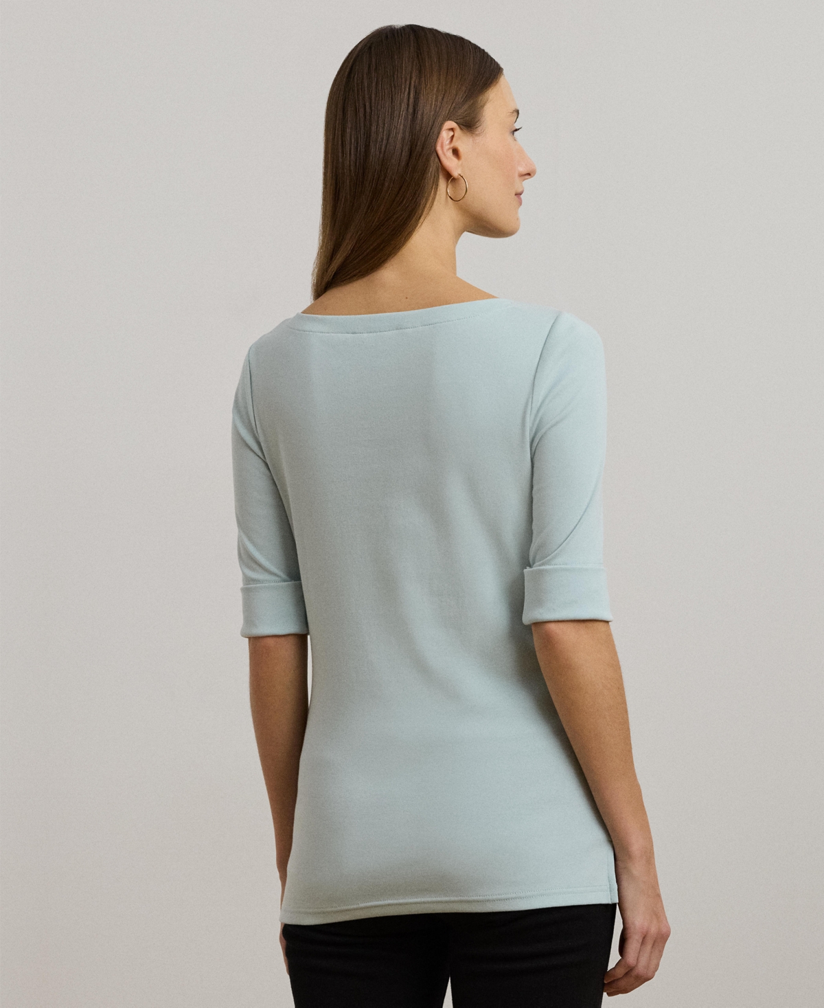 RALPH LAUREN STRETCH COTTON BOATNECK T-SHIRT 