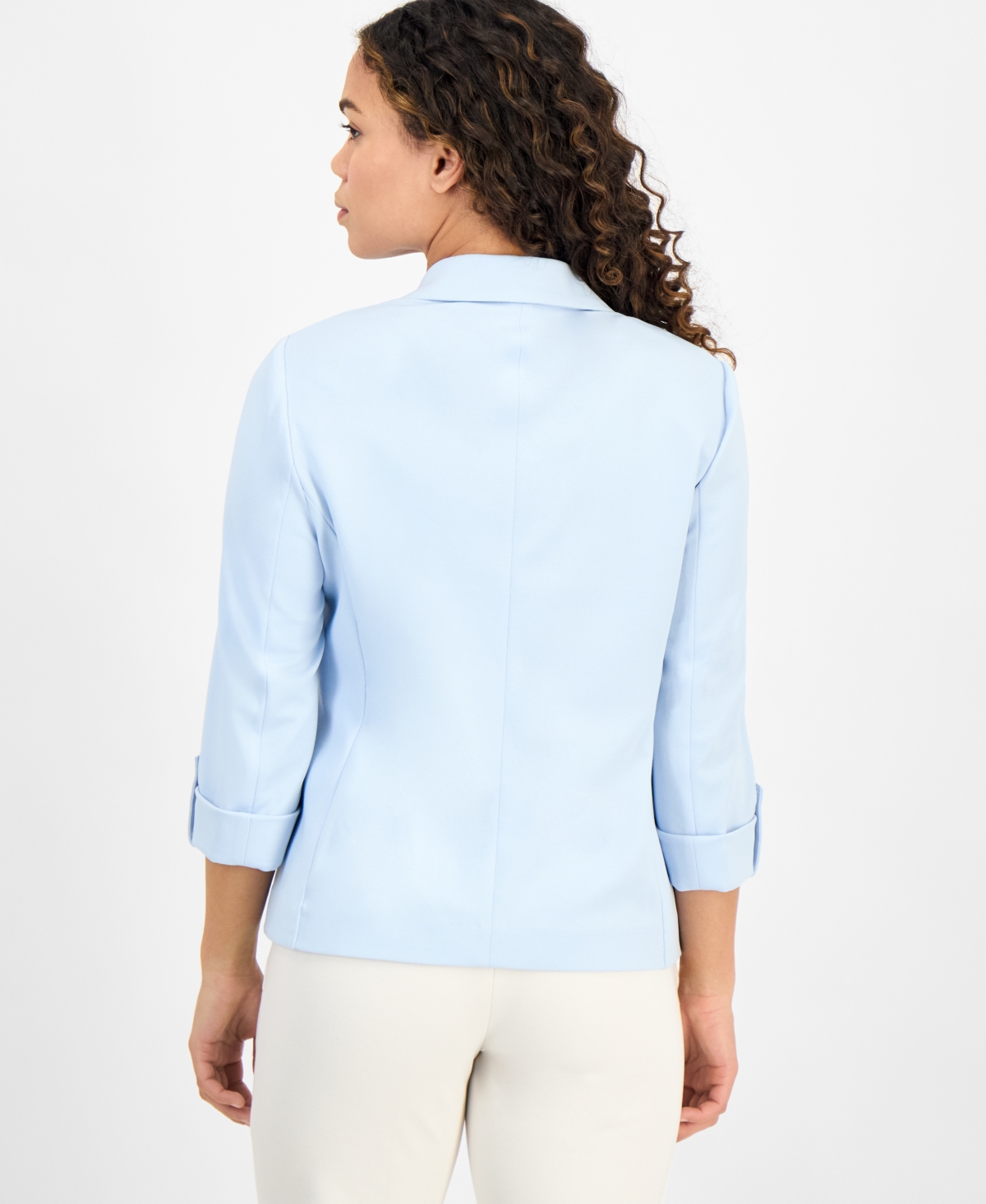 Ak Anne Klein Petite Cool Crepe Single Button Jacket