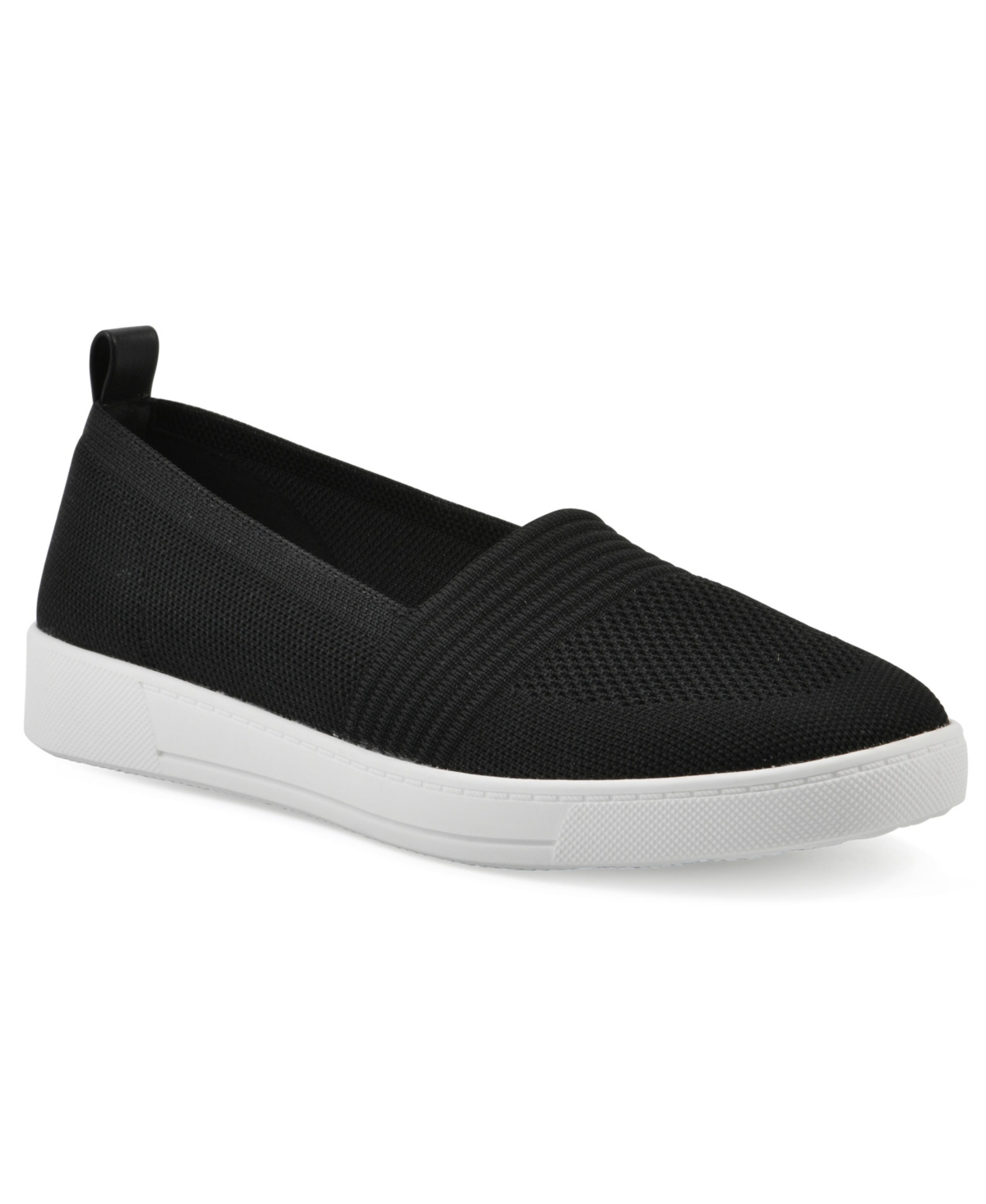 White Mountain Upbring Slip On Sneakers In Black Fabric
