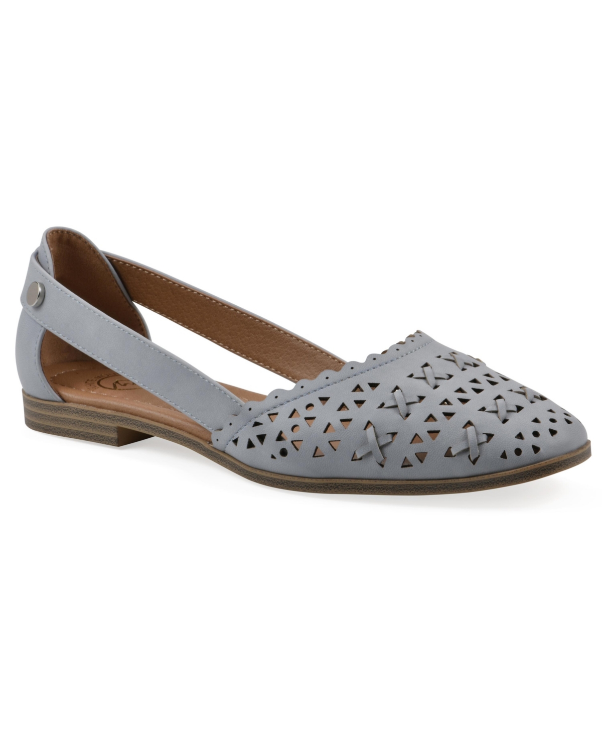 White Mountain Women's Nobler Pointed Toe Flats In Blue Raspberry Burnished Smooth