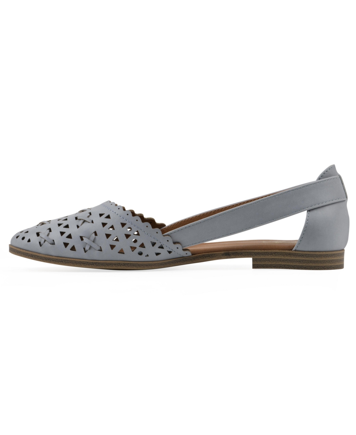 White Mountain Women's Nobler Pointed Toe Flats In Blue Raspberry Burnished Smooth