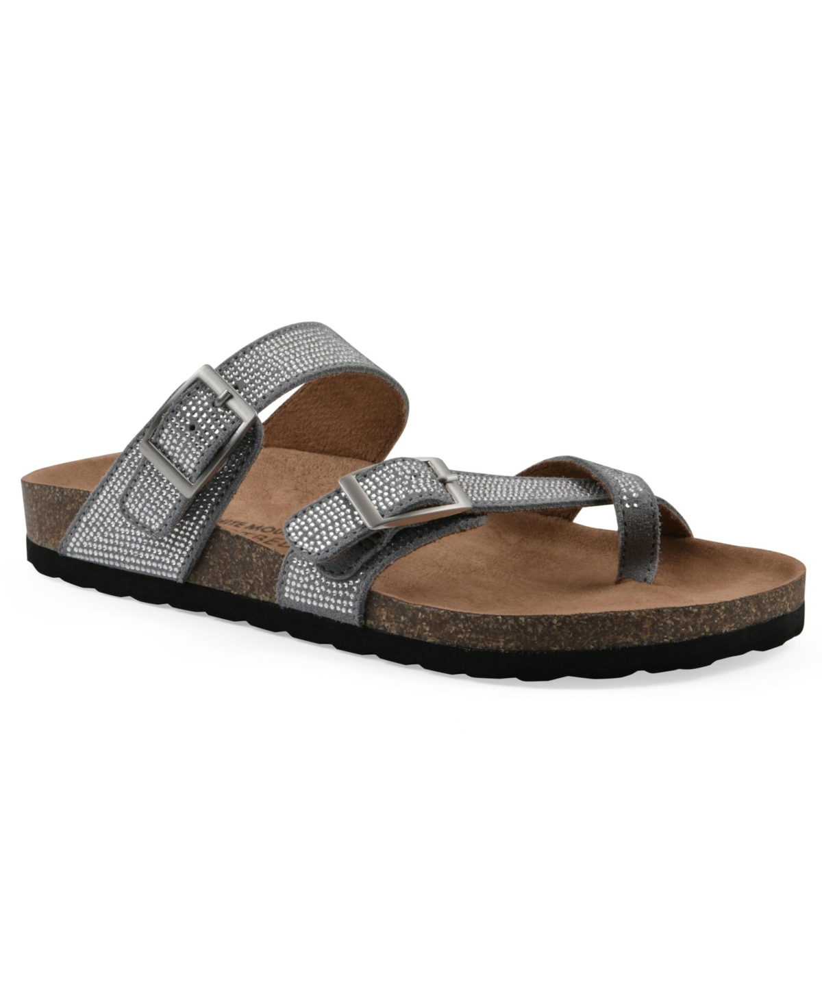 White Mountain Women's Grays Round Toe Flat Sandals In Blue Raspberry Suede