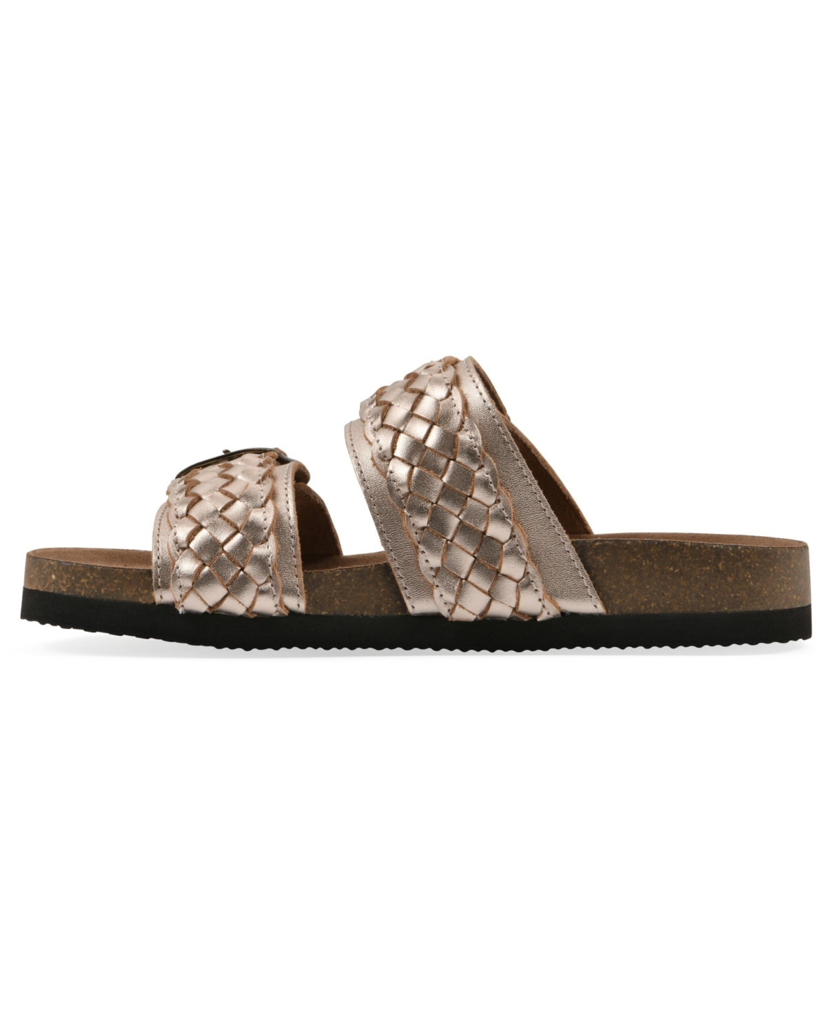 White Mountain Women's Hey Hey Round Toe Flat Sandals In Rosegold Metallic