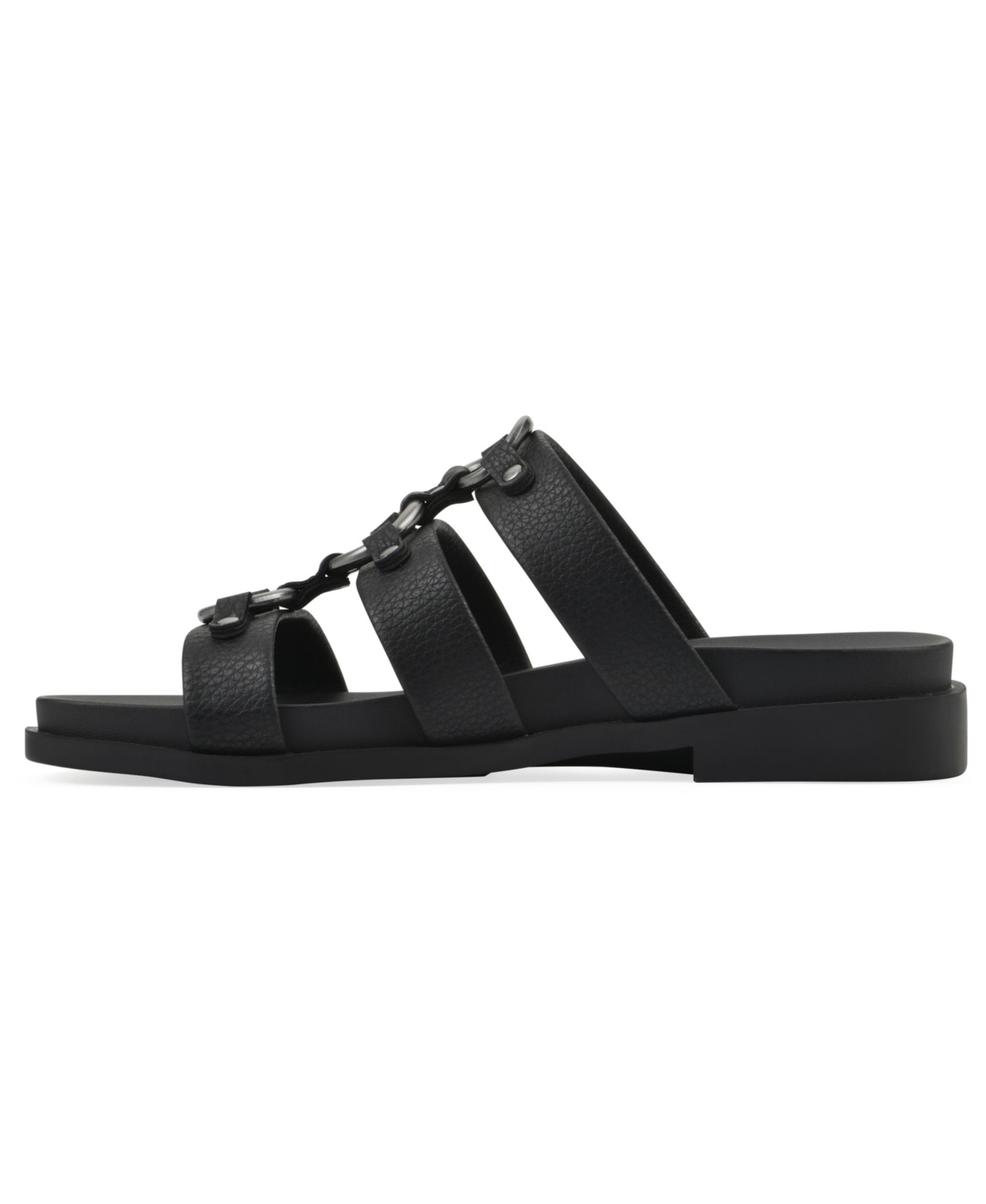 White Mountain Women's Koala Slip-on Flat Sandals In Black Smooth