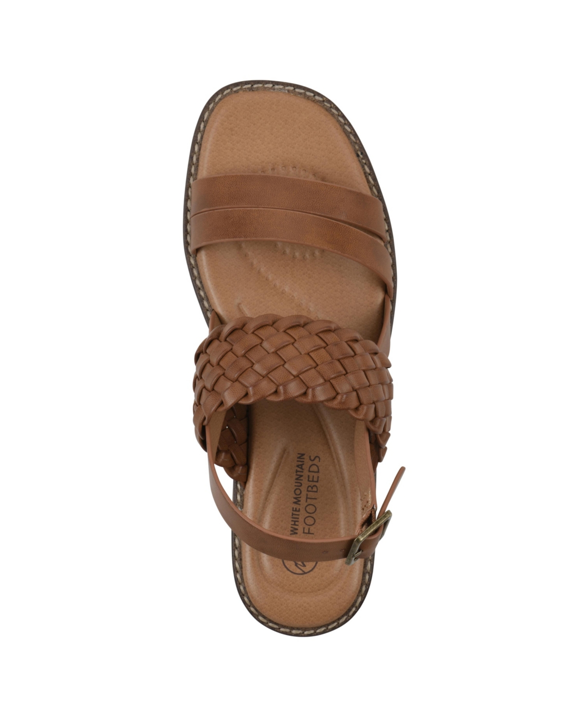 White Mountain Women's Macaroni Round Toe Flat Sandals In Dark Tan Smooth
