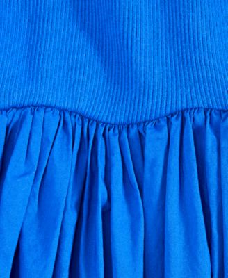 Women's Mixed-Media Short-Sleeve Midi Dress, Exclusively at Macy's