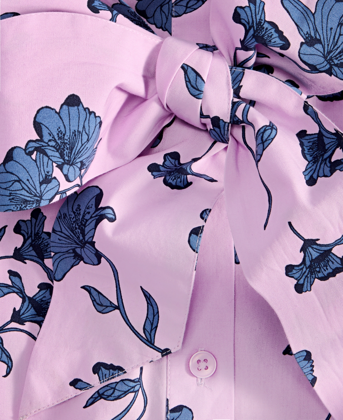 On 34th Women's Cotton Belted Midi Shirtdress, Exclusively At Macy's In Floral Combo
