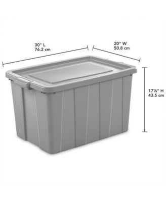 30 Gallon Tuff1 Storage Tote, Stackable Plastic Bin with Lid, 4 Pack