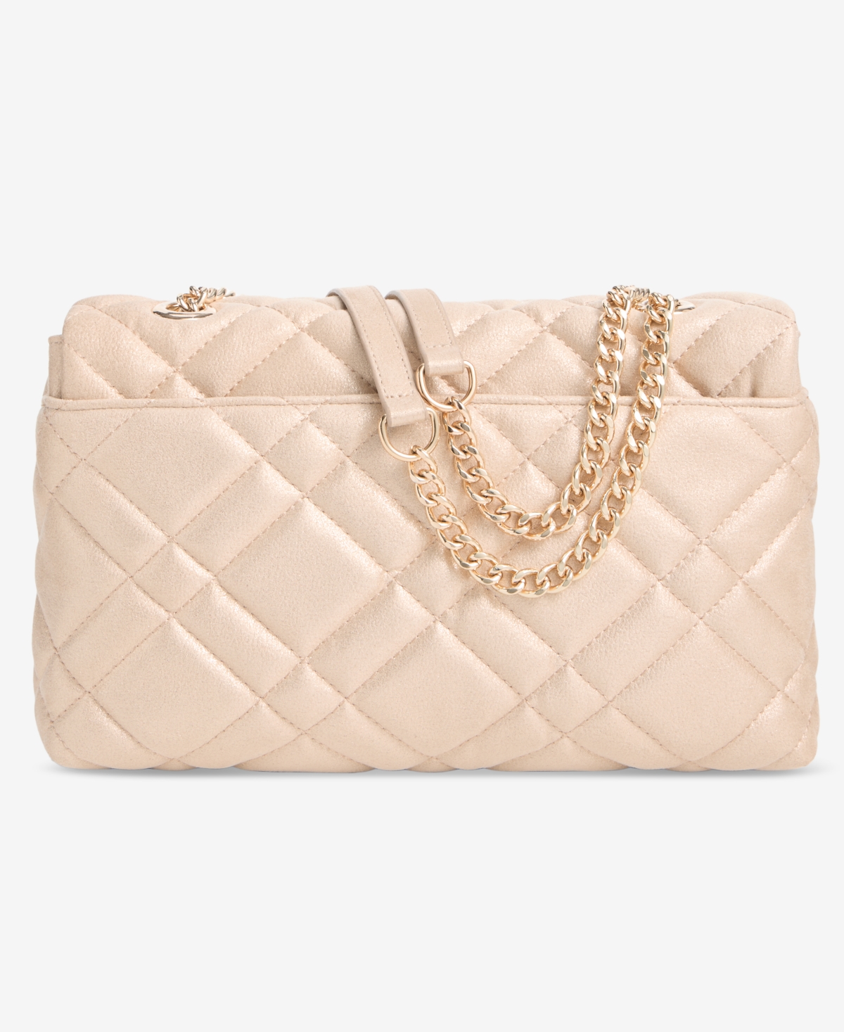 Inc International Concepts Ajae Champagne Pearlized Quilted Shoulder Bag, Exclusively At Macy's In Champagne Pearlized