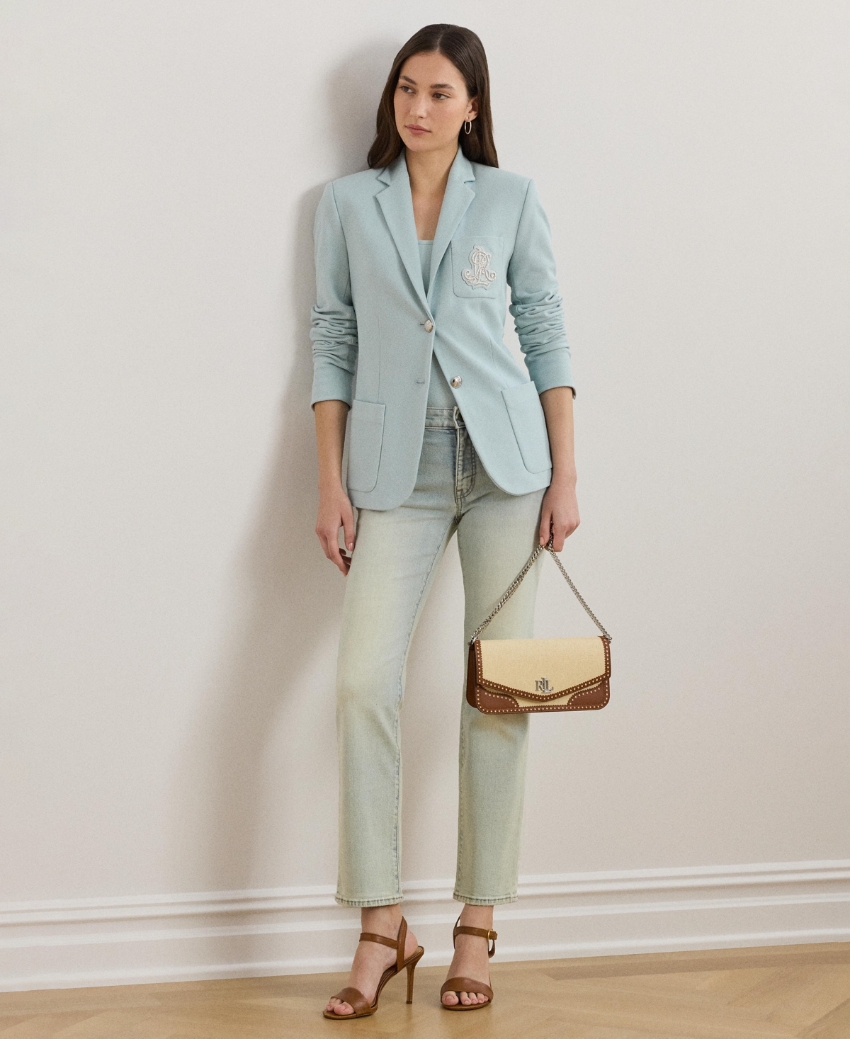 Shop Ralph Lauren Women's Mid-rise Straight Ankle Jeans, Regular & Petite In Stella Wash