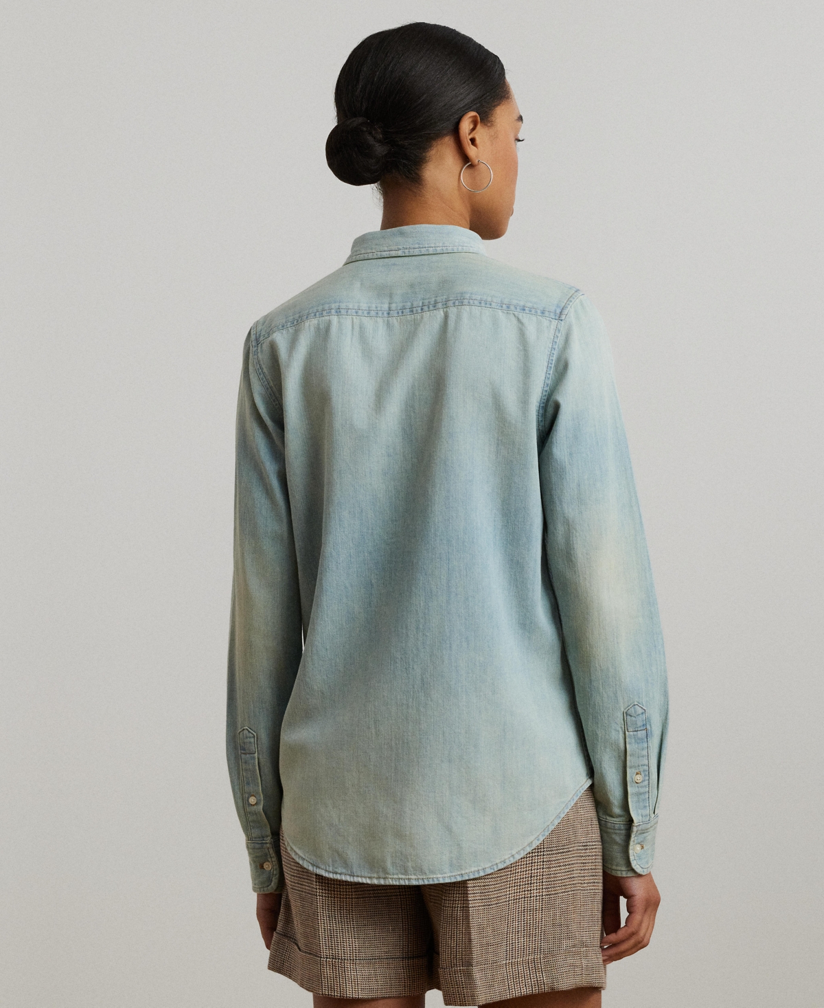 Shop Ralph Lauren Women's Classic-fit Denim Shirt In Stella Wash