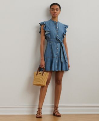 sachin and babi light blue dress Long cotton dress with classic collar Blue Polo ralph lauren - Women main image 1