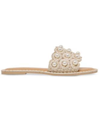 Women's Harlyn Pearl Woven Raffia Slide Flat Sandals