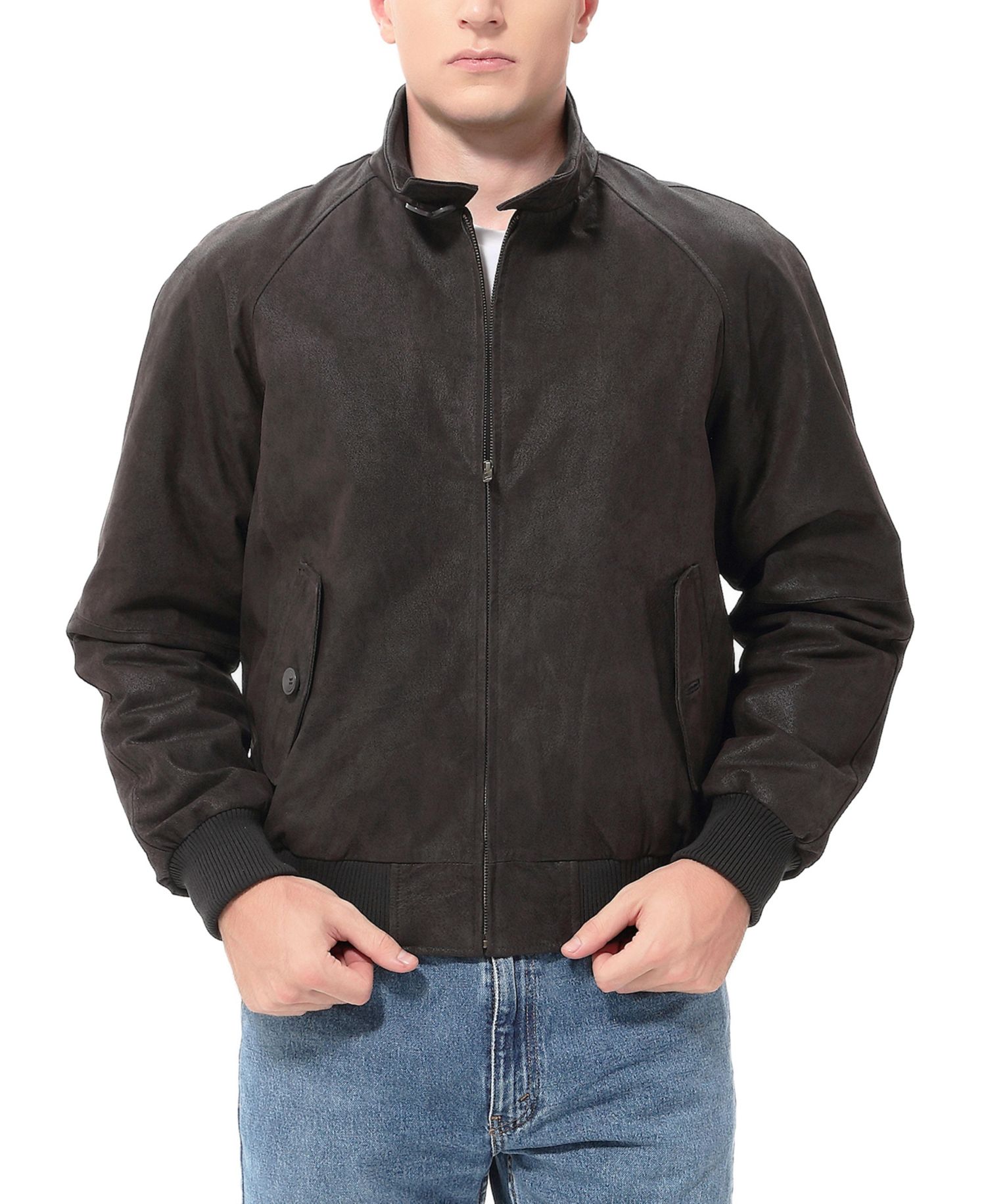 Men's WWII Distressed Leather Bomber Jacket