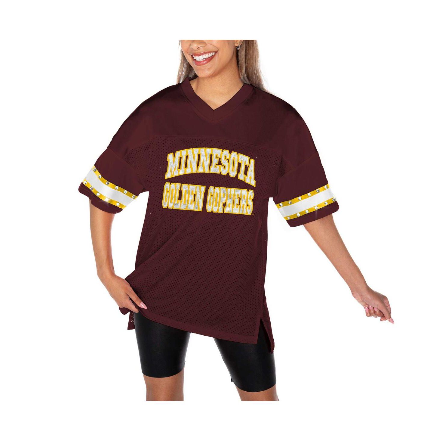 Женская футболка Gameday Couture Maroon Minnesota Golden Gophers Until Kickoff Rhinestone Fashion — фото 4