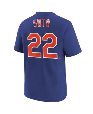 Big Boys and Girls Juan Soto Royal New York Mets Name Number T-Shirt