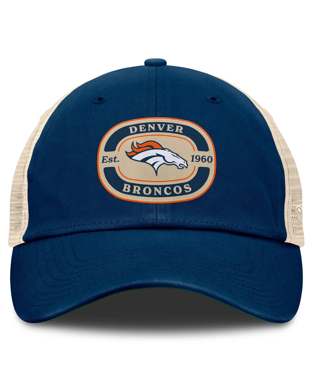 Top Of The World Men's Navy Denver Broncos Team Patch Adjustable Hat In Navy