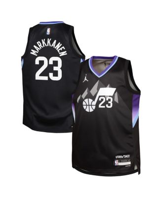 Jordan - Big Boys and Girls Lauri Markkanen Black Utah Jazz Swingman Jersey - Statement Edition