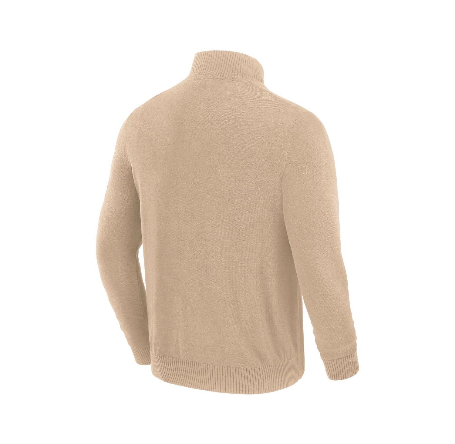Men's Tan Detroit Lions Franchise Quarter-Zip Sweater