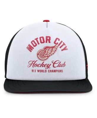 Men's White/Black Detroit Red Wings Decades Collection Foam Front Snapback Hat