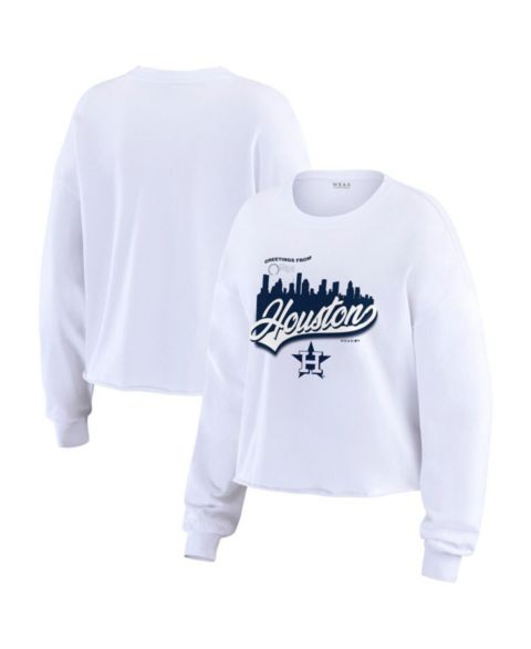Женская футболка WEAR by Erin Andrews White Houston Astros Domestic Postcard Long Sleeve