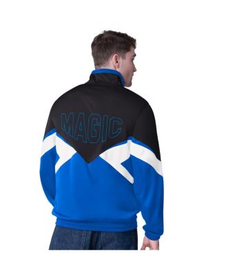 Men's Black/Blue Orlando Magic Rush Applique Full-Zip Track Jacket