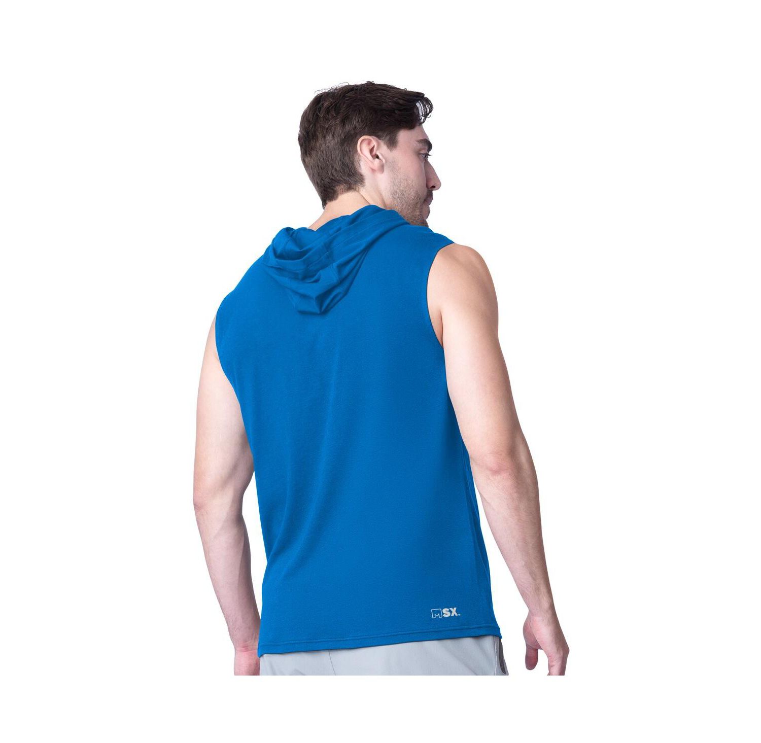 Men's Royal Detroit Lions Action Sleeveless Pullover Hoodie