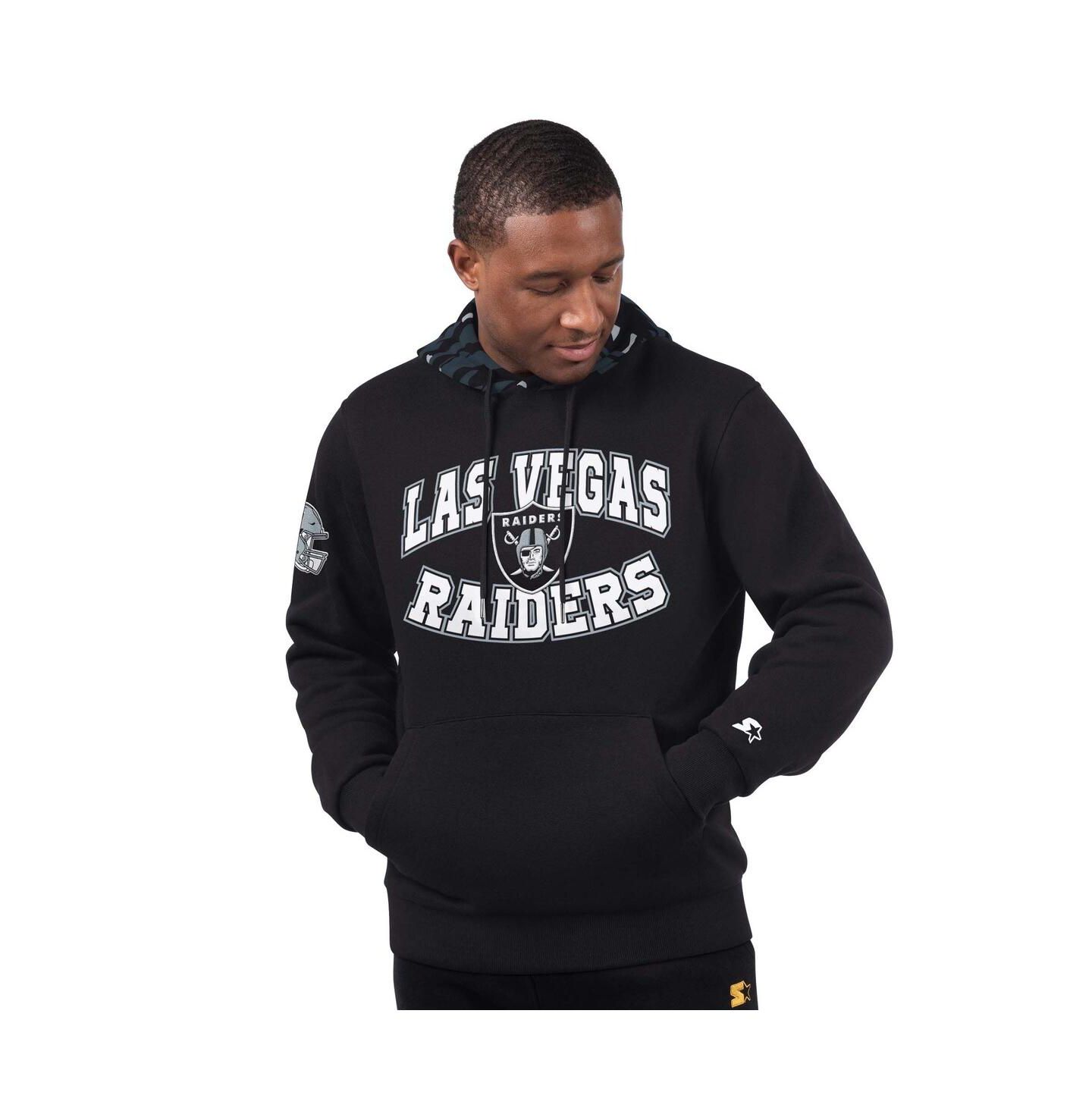 Мужское худи Starter Black Las Vegas Raiders Thursday Night Gridiron Pullover — фото 1
