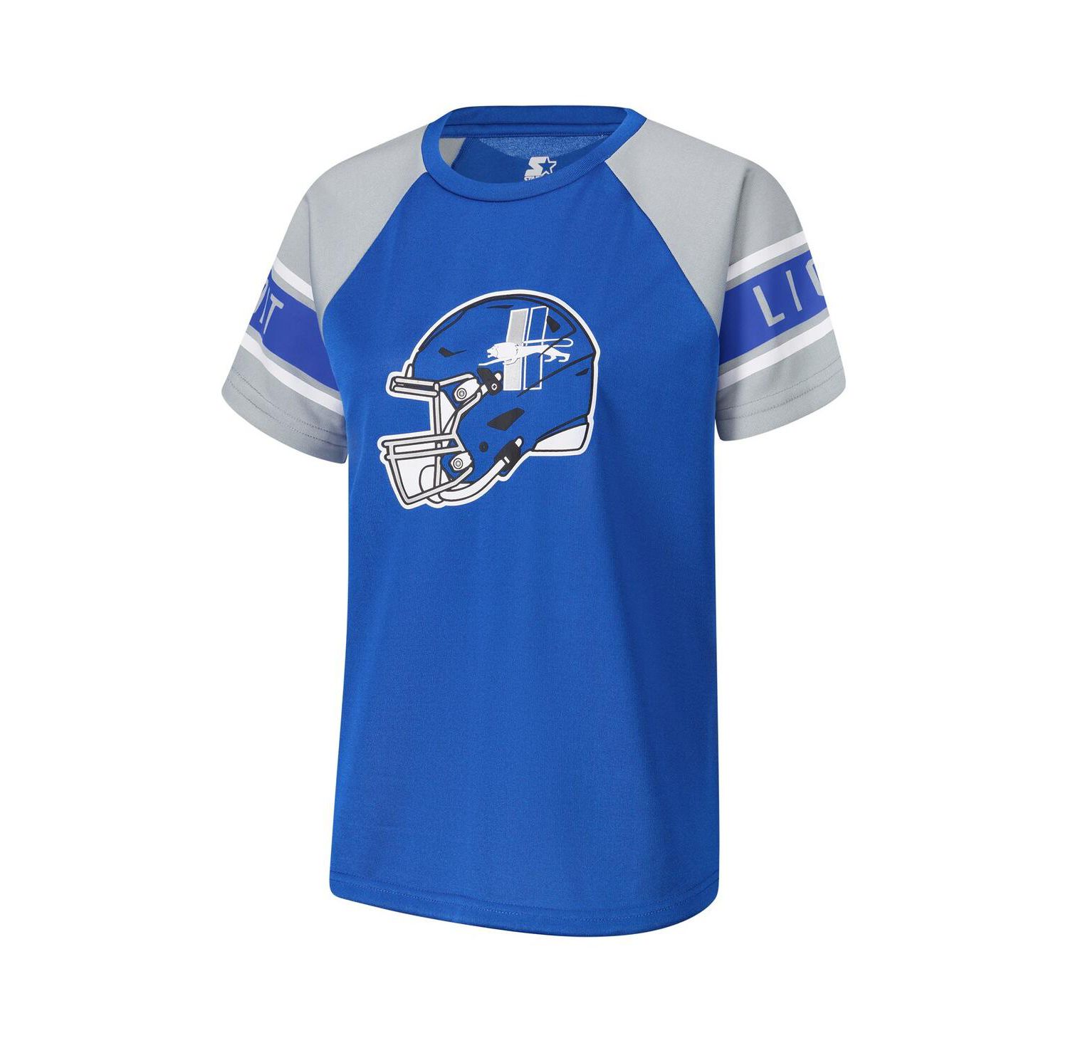 Women's Blue Detroit Lions 1st Rounder Color Block Raglan Top