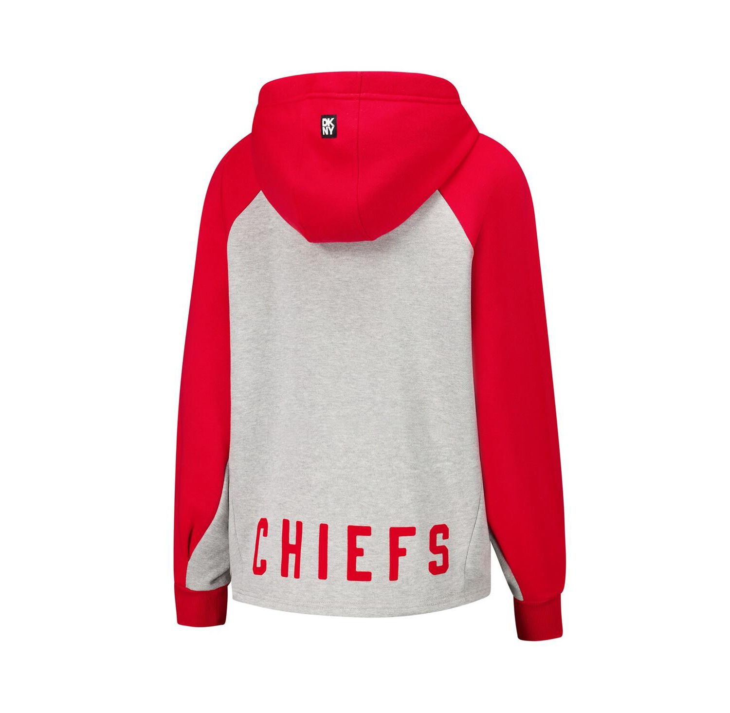 Women's Gray/Red Kansas City Chiefs Joy Cropped Raglan Pullover Hoodie