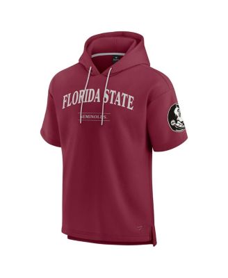 Men's Garnet Florida State Seminoles Ready Short Sleeve Pullover Hoodie
