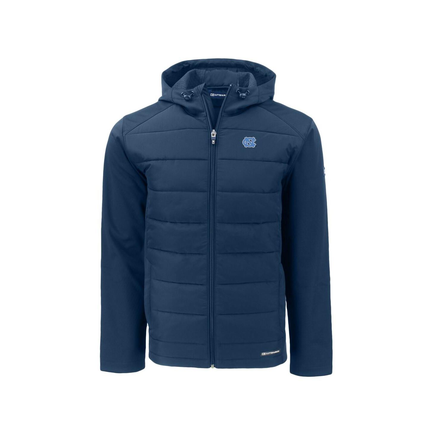 Мужские куртки Cutter & Buck Navy North Carolina Tar Heels Evoke Hybrid Softshell Full-Zip Hoodie Jacket — фото 3