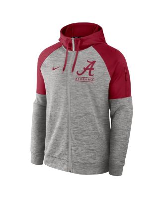 Men's Heather Gray Alabama Crimson Tide Fitness Raglan&nbsp;Performance Full-Zip Hoodie
