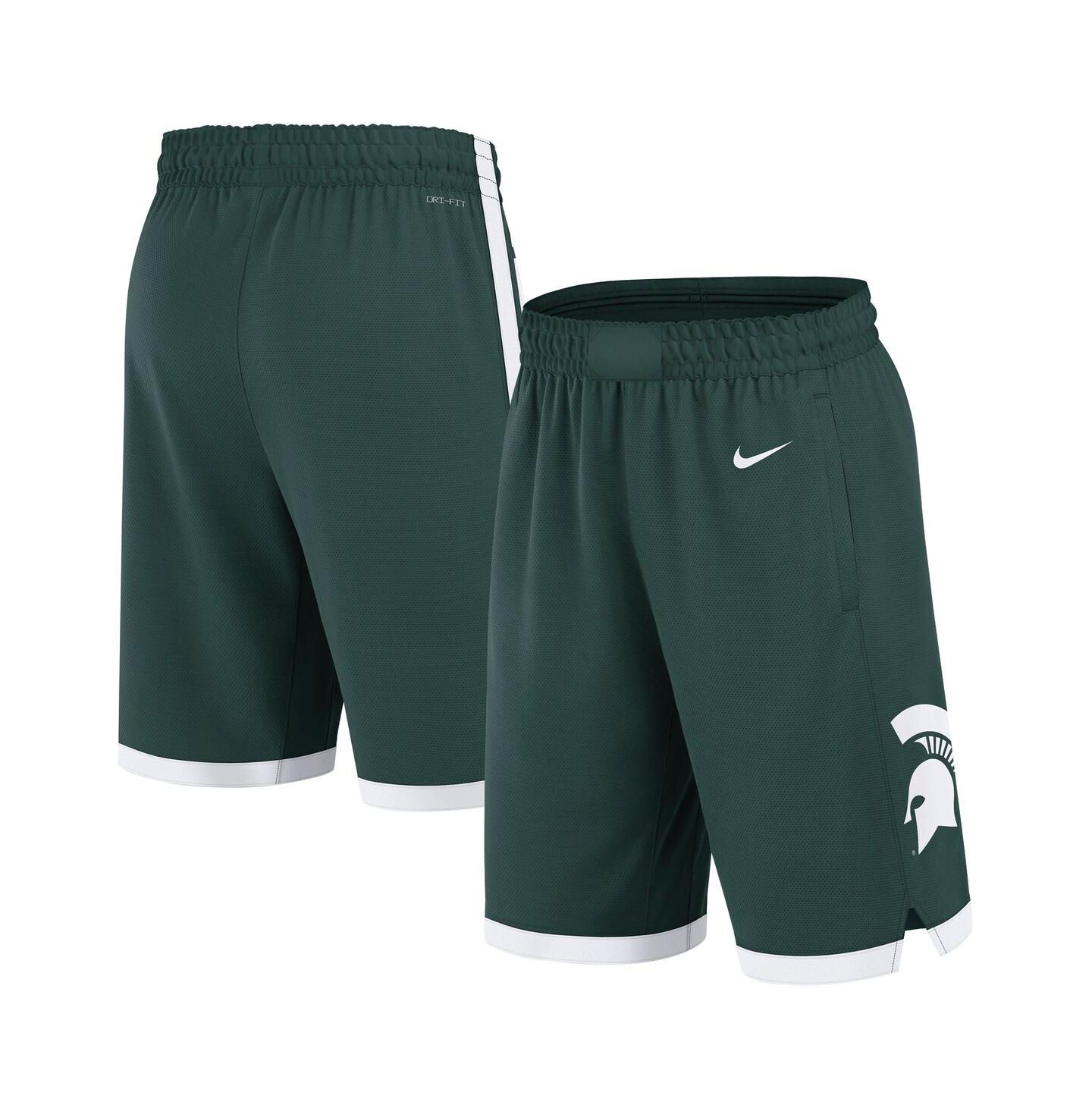 Мужские шорты Nike Green Michigan State Spartans Road Replica Performance Basketball — фото 1