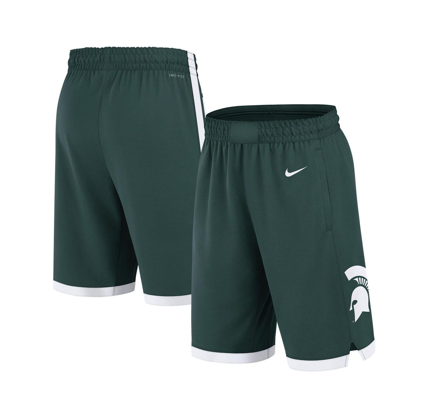 Men's Green Michigan State Spartans Road Replica Performance Basketball Shorts