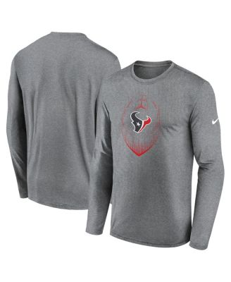 Nike - Men's Heather Gray Houston Texans Legend Icon Long Sleeve T-shirt