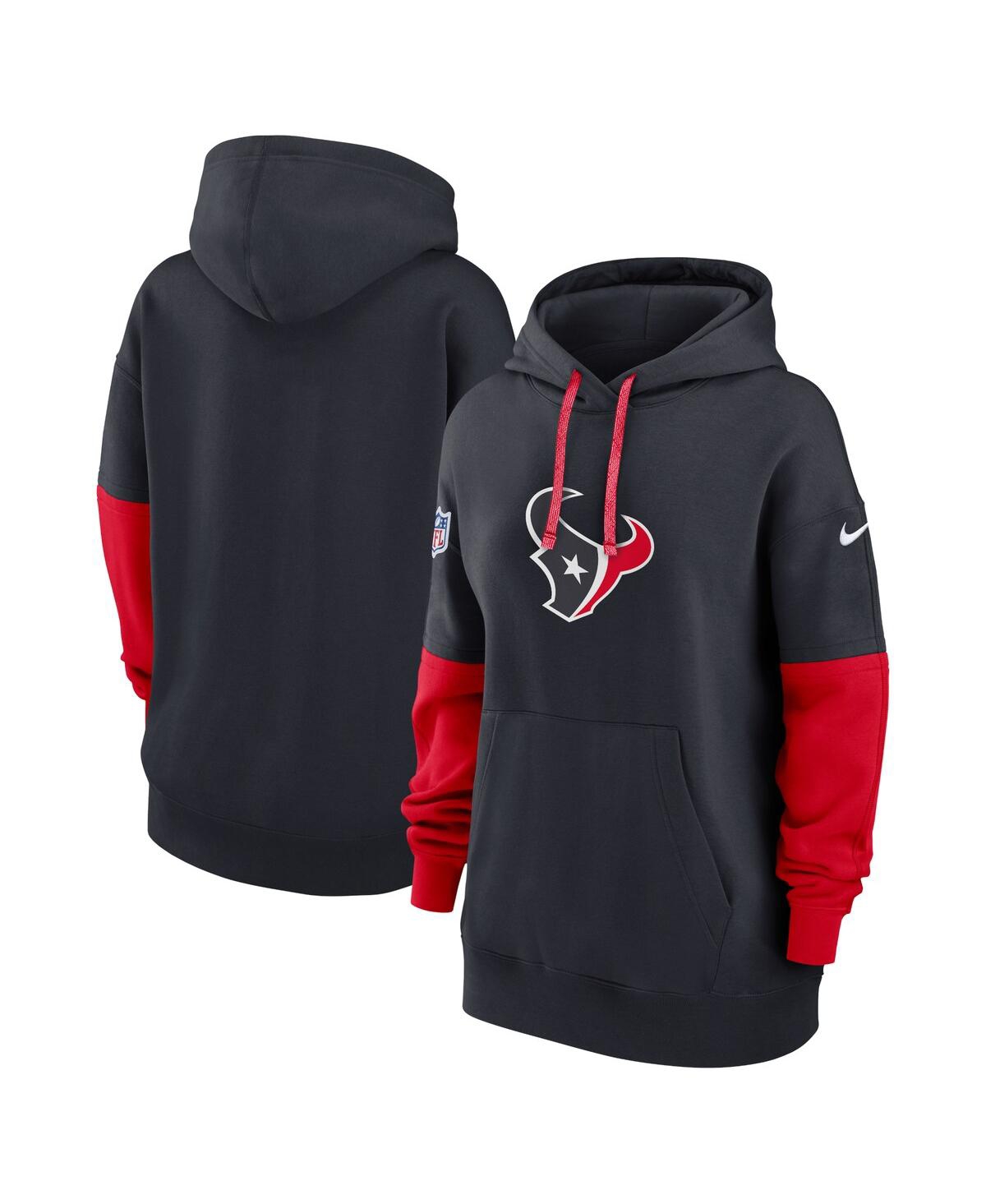 Nike Women's Navy Houston Texans 2024 Sideline Essential Fleece Pullover Hoodie In Navy