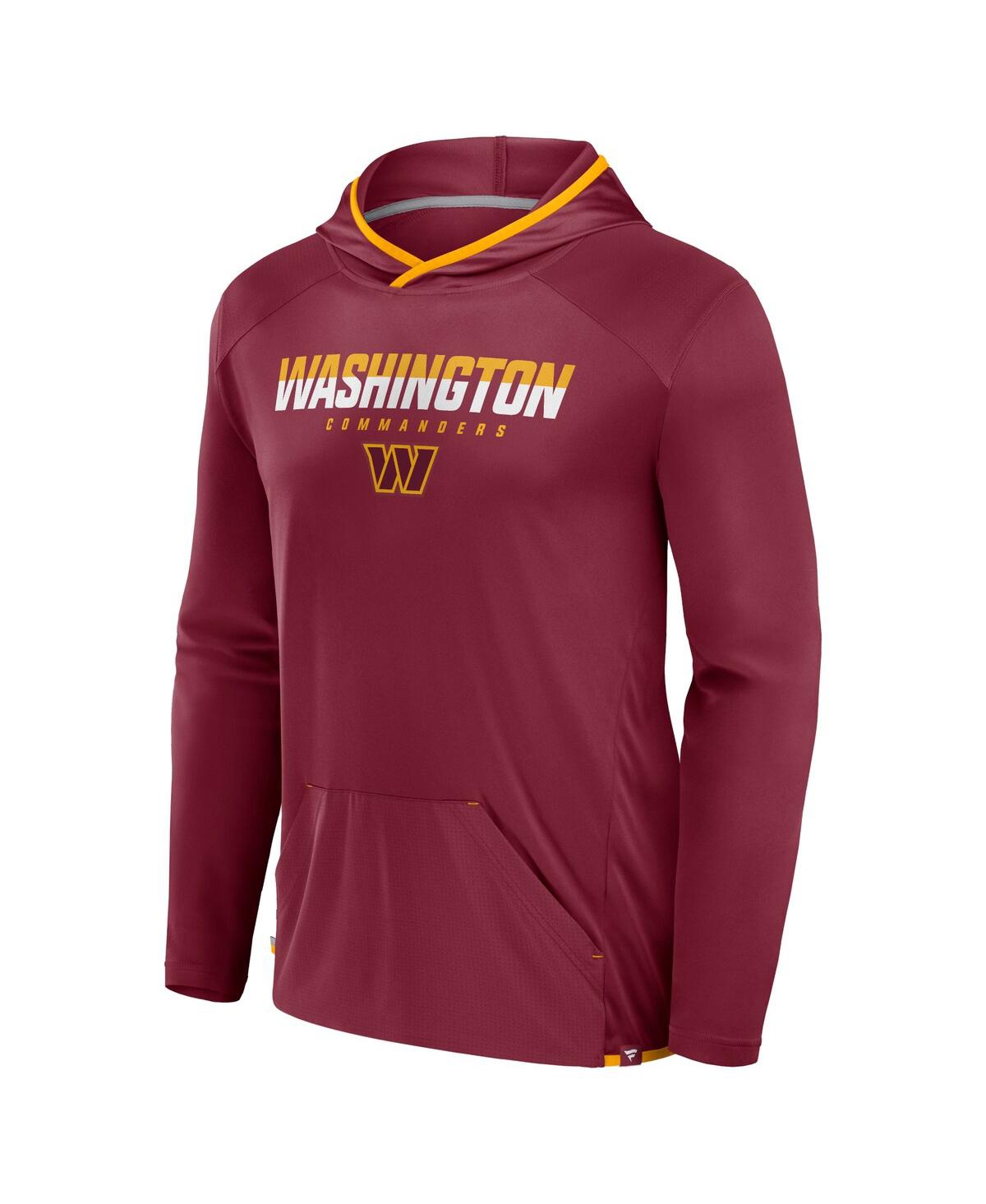 Fanatics Men's Burgundy Washington Commanders Transitional Defender Hoodie Long Sleeve T-shirt In Burgundy