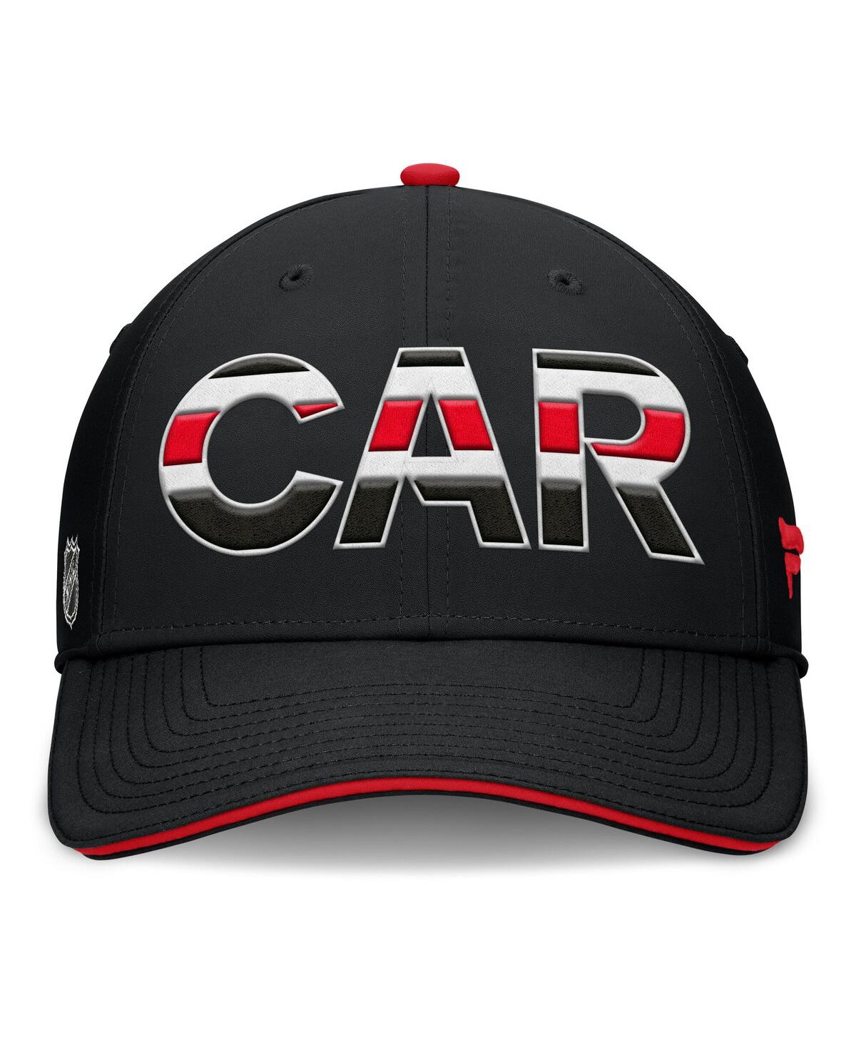 Fanatics Men's Black/red Carolina Hurricanes Authentic Pro Rink Team Code Flex Hat In Black,red