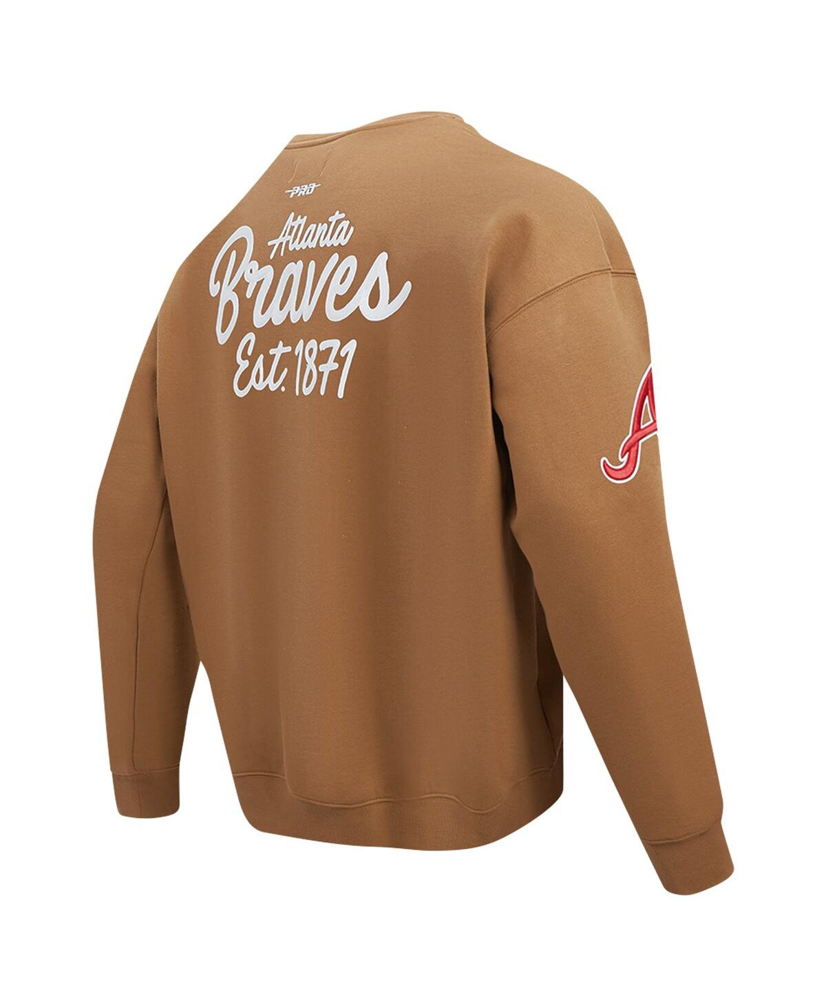 Shop Pro Standard Men's Brown Atlanta Braves Paint The City Dropped Shoulder Pullover Sweatshirt