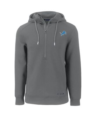 Men's Gray Detroit Lions Primary Mark Roam Half-Zip Pullover Hoodie