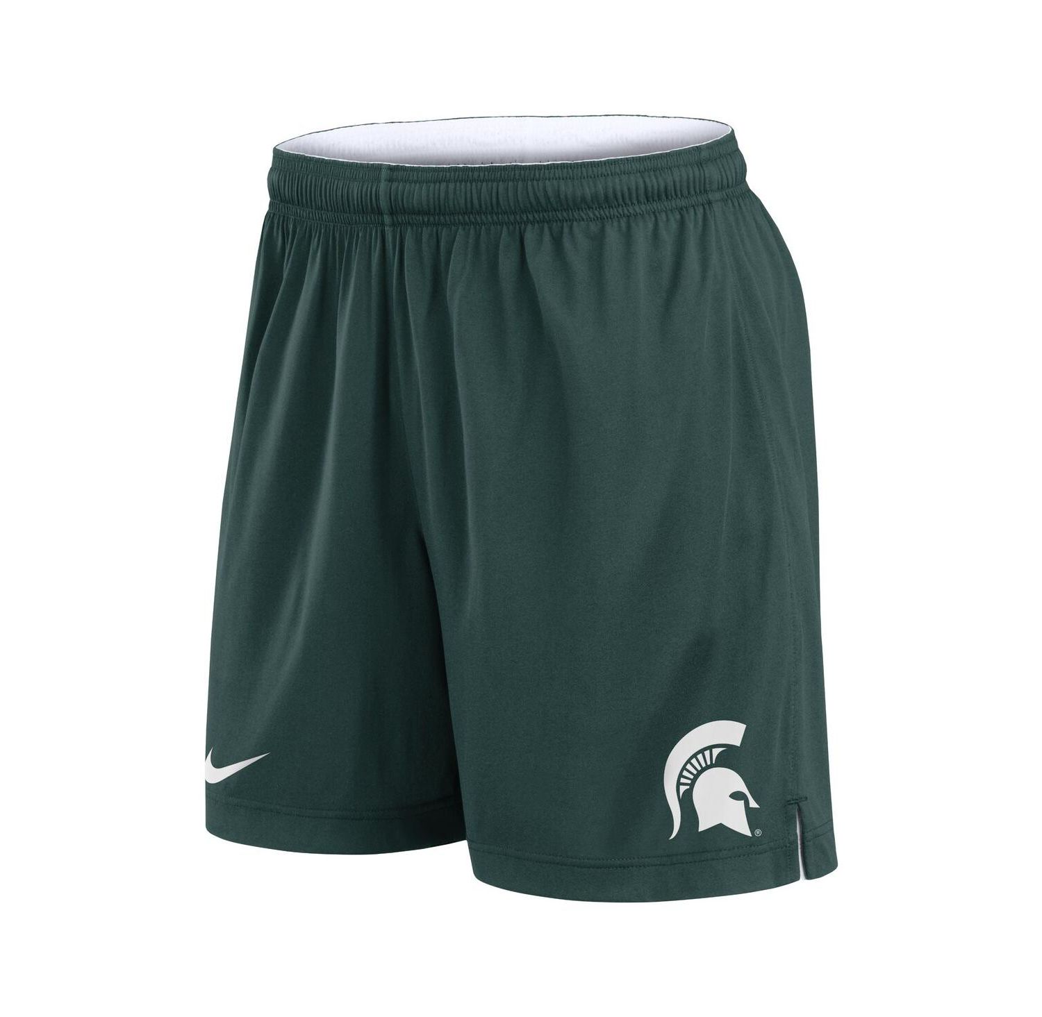 Men's White/Green Michigan State Spartans Primetime Reversible Performance Shorts
